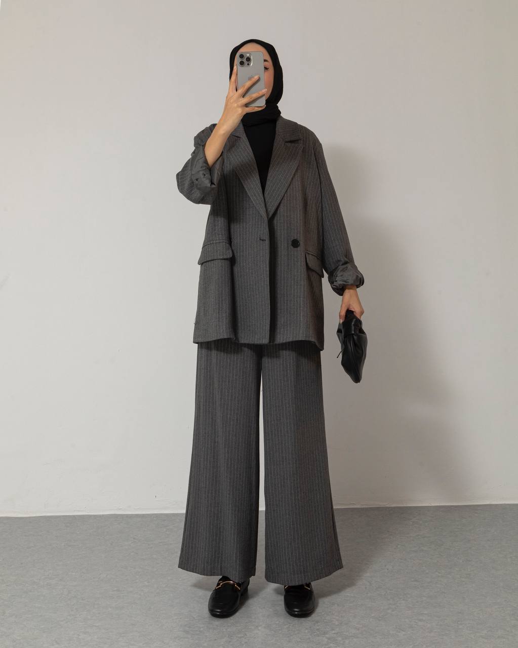 Set blazer en broek grijs