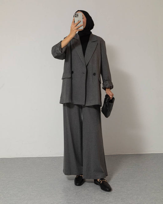 Set blazer en broek grijs